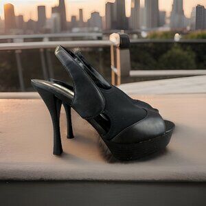 ✅Simply Vera-Vera Wang Platform Stilettos Womens 8.5 Peep Toe Slingback Heels